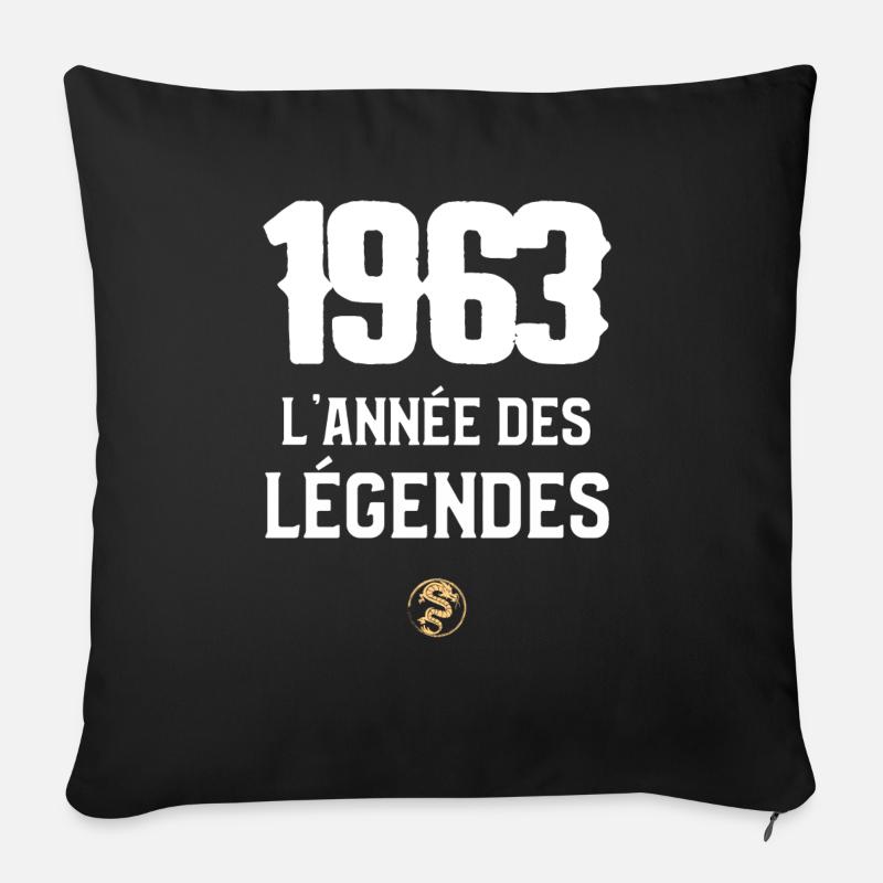 1963 - Coussin et housse de 45 x 45 cm - noir