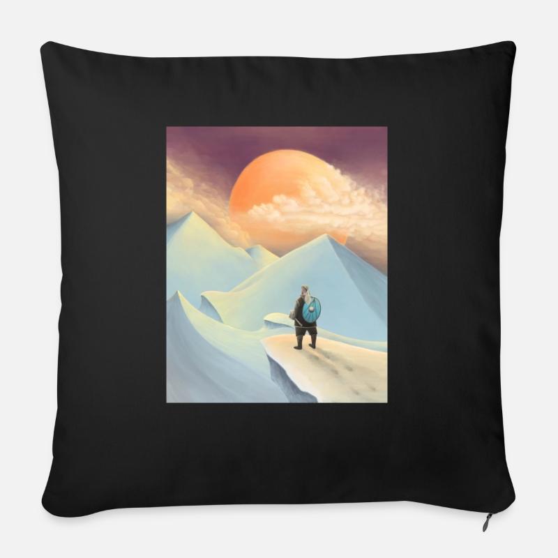 Thor se rend à Jotunheim - Coussin et housse de 45 x 45 cm - noir