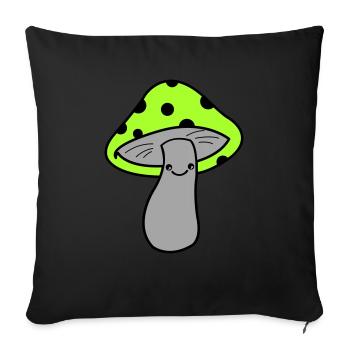 Champignon - Coussin et housse de 45 x 45 cm - noir - Devant