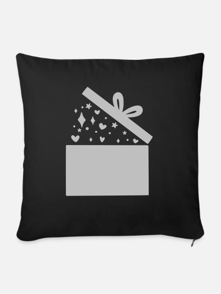 Geschenk einfärbig - Sofakissen mit Füllung 45 x 45 cm - Schwarz