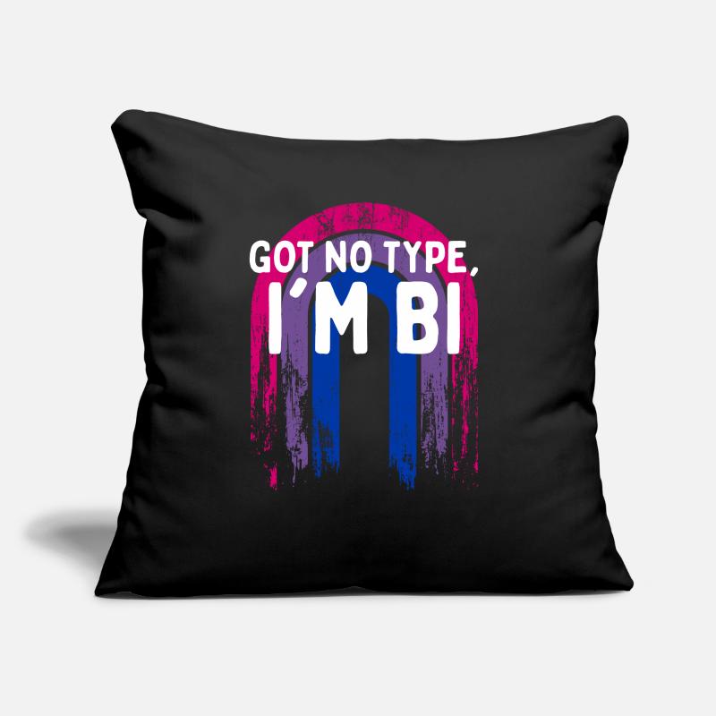 Got No Type I'm Bi Bisexual LGBTQ Bi Pride LGBT Sofakissen mit Füllung 45 x 45 cm
