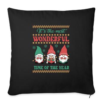 Merry Christmas, Christmas, Ugly Sweater, xmas - Sofa pillow with filling 45cm x 45cm - black - Front