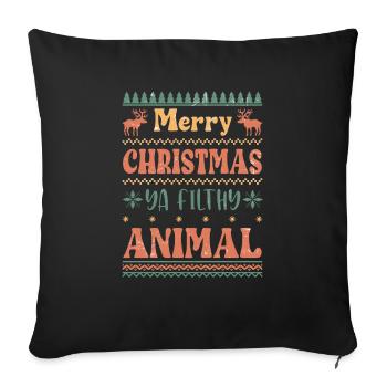 Merry Christmas, Weihnachten, Ugly Sweater - Sofa pillow with filling 45cm x 45cm - black - Front