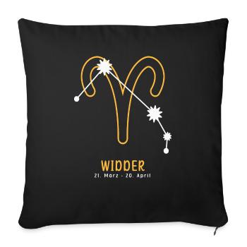 Sternzeichen Illustration Widder - Sofakissen mit Füllung 45 x 45 cm - Schwarz - Vorne