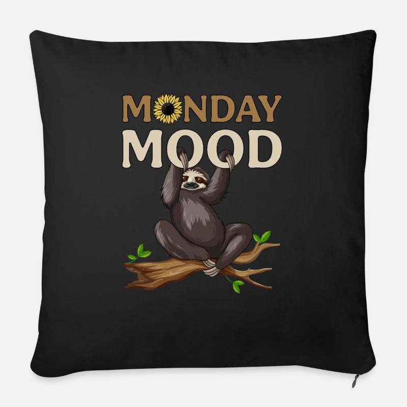 Humeur du lundi - Coussin et housse de 45 x 45 cm - noir