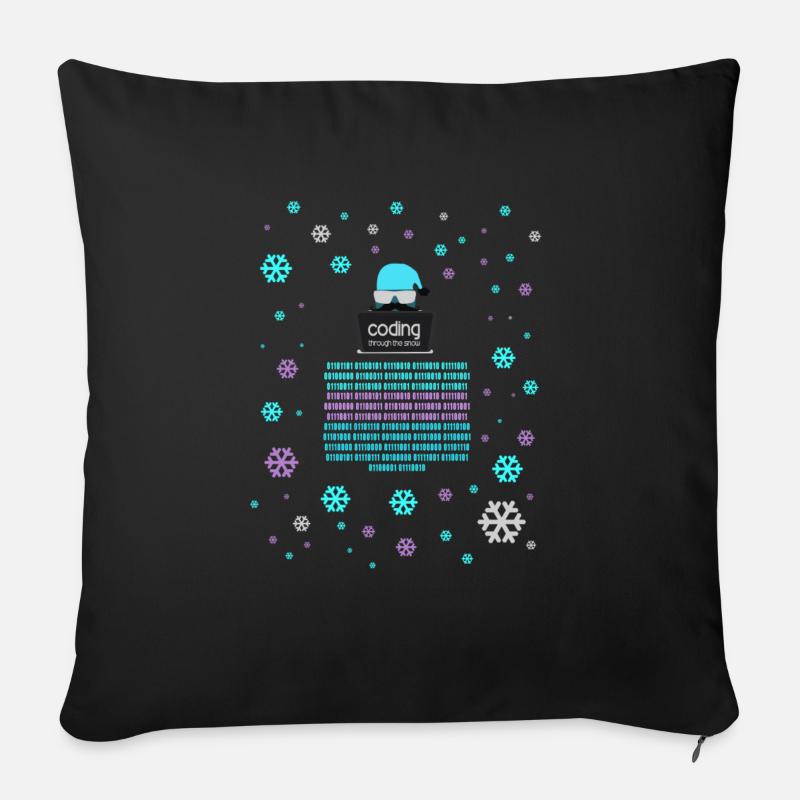 Programmeur Père Noël - Coussin et housse de 45 x 45 cm - noir