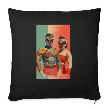 Sei mein Wrestling-Valentinstag - Sofakissen mit Füllung 45 x 45 cm - Schwarz - Vorne