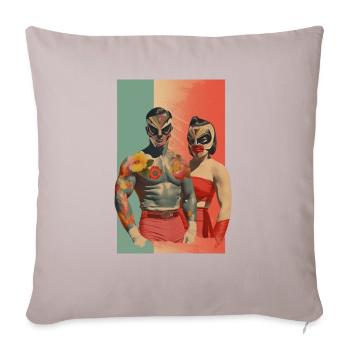 Sei mein Wrestling-Valentinstag - Sofakissen mit Füllung 45 x 45 cm - helles Taupe - Vorne