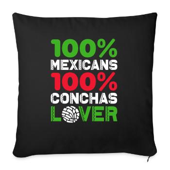 mexicains 100% conchas lover Design - Coussin et housse de 45 x 45 cm - noir - Devant