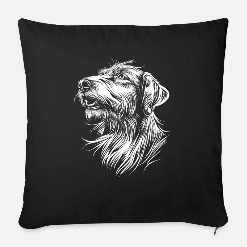 Irish Wolfhound Irish Wolfhound Chien 4 - Coussin et housse de 45 x 45 cm - noir