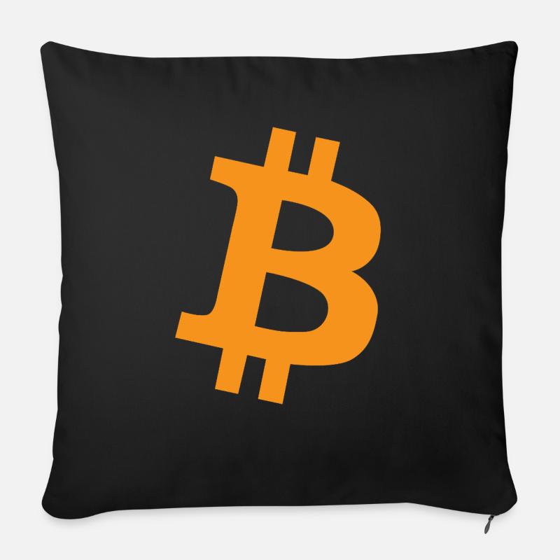 Bitcoin Logo - Sofakissen mit Füllung 45 x 45 cm - Schwarz