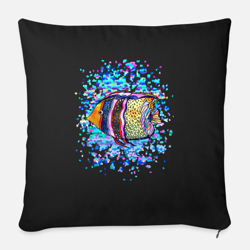Fisch - Sofakissen mit Füllung 45 x 45 cm - Schwarz