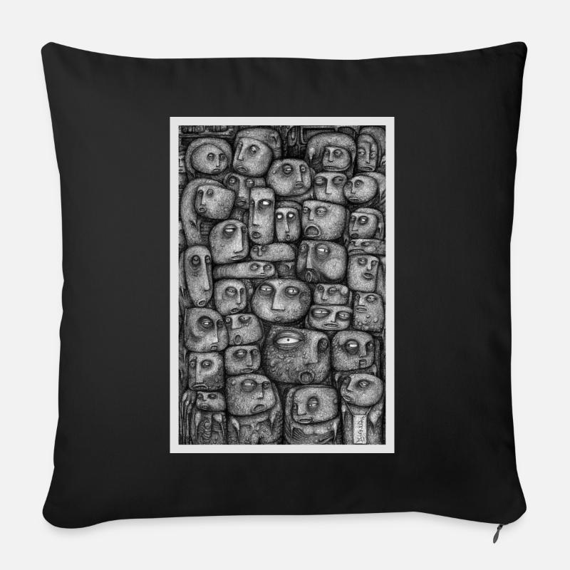Suspicious - Le Suspect - Coussin et housse de 45 x 45 cm - noir