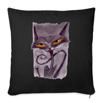 Serial Cat 07 - Sofa pillow with filling 45cm x 45cm - black - Front