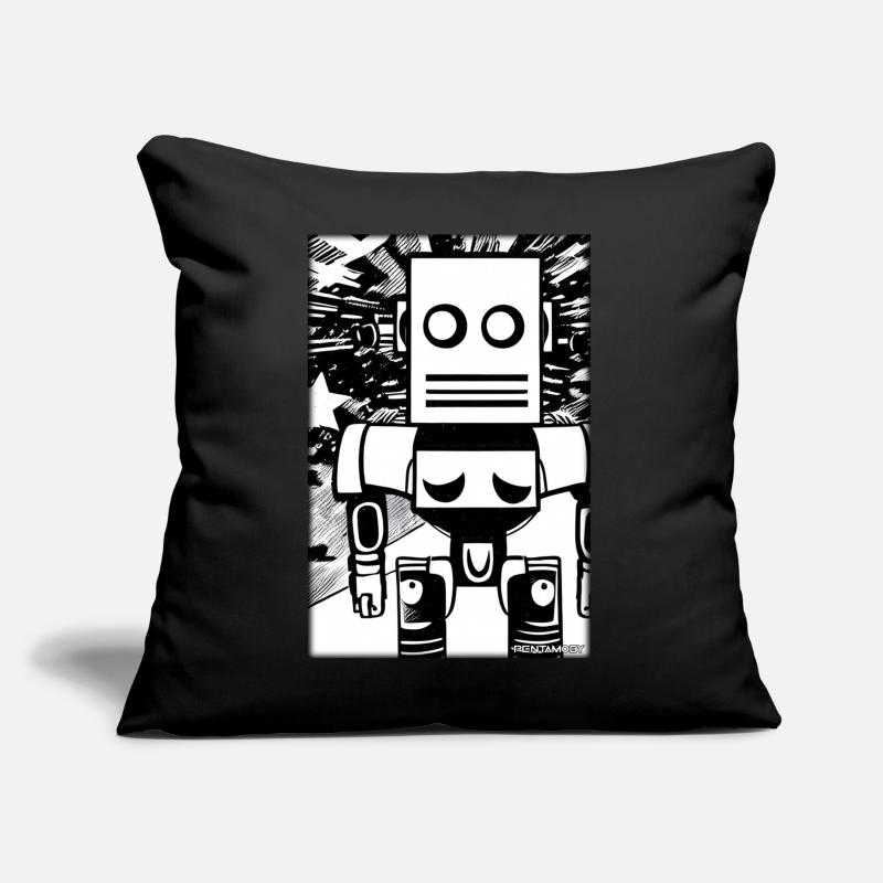 Robot Comic Future Cyborg Machine Technology Coussin et housse de 45 x 45 cm