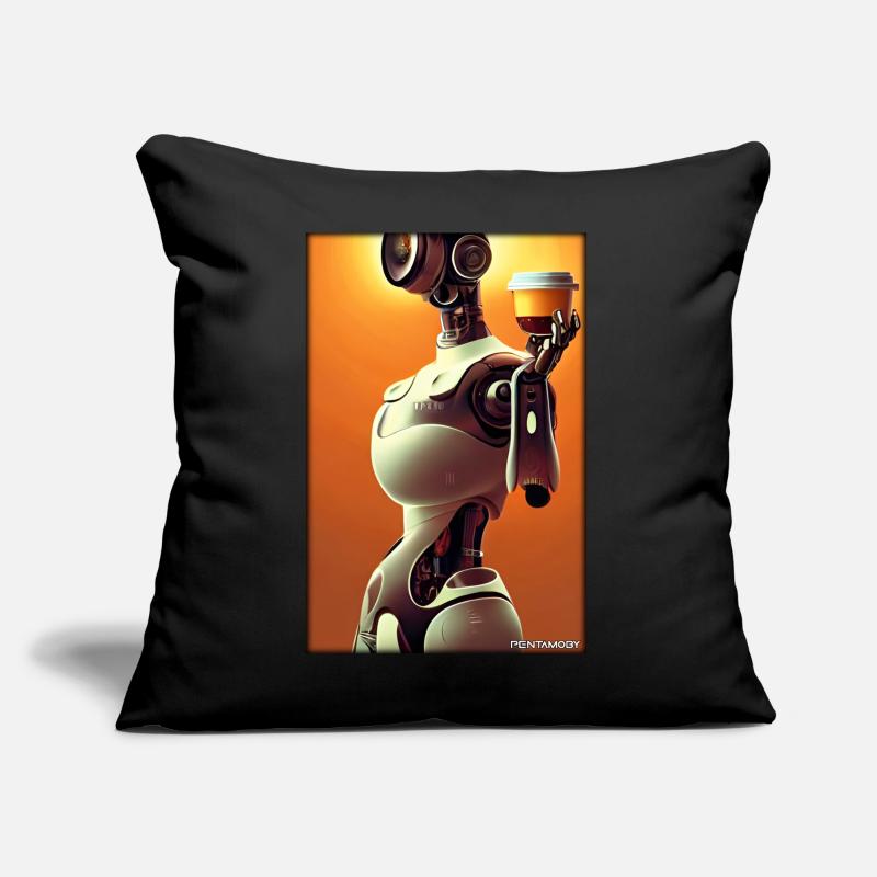 Robot Coffee Future Science Machine Sofa pillow with filling 45cm x 45cm