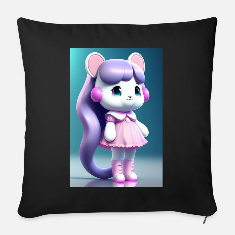 Anime 3D - Sofakissen mit Füllung 45 x 45 cm - Schwarz