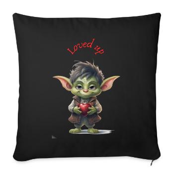 Valentine - Loved up - Coussin et housse de 45 x 45 cm - noir - Devant
