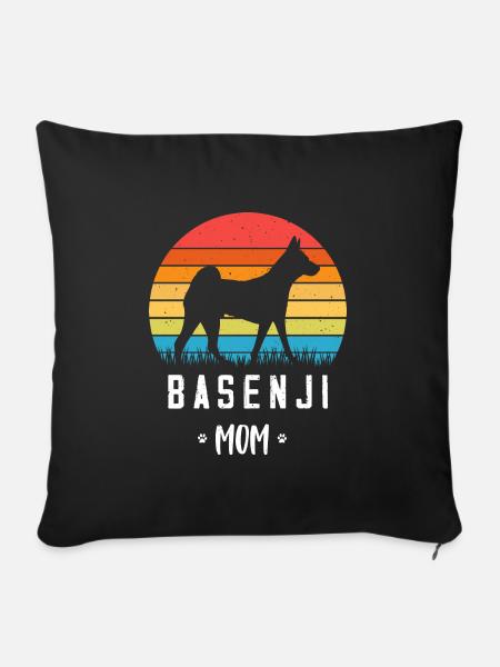 Basenji - Sofakissen mit Füllung 45 x 45 cm - Schwarz