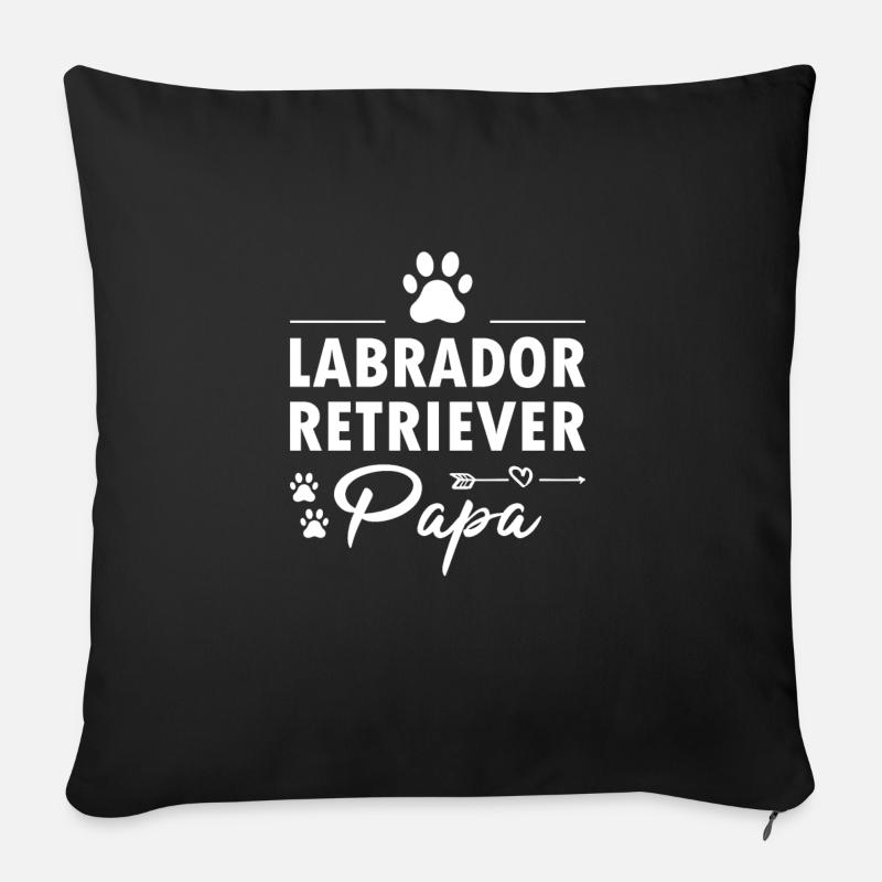 Labrador Retriever Papa - Sofakissen mit Füllung 45 x 45 cm - Schwarz
