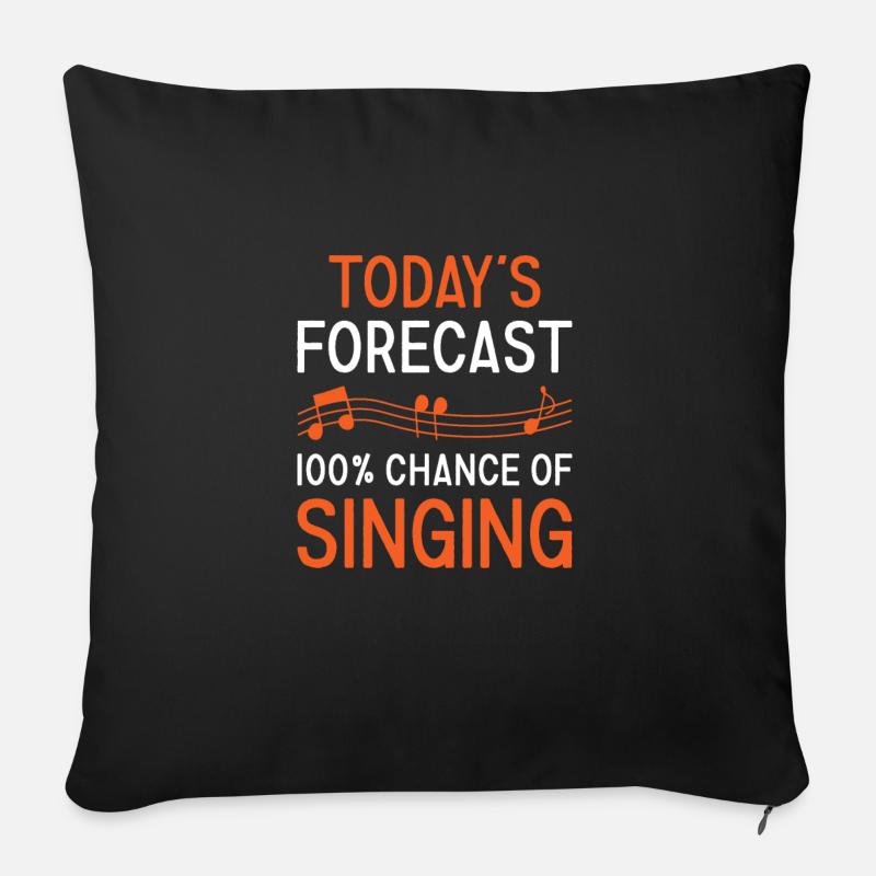 Singer Today's Forecast Singing - Sofakissen mit Füllung 45 x 45 cm - Schwarz