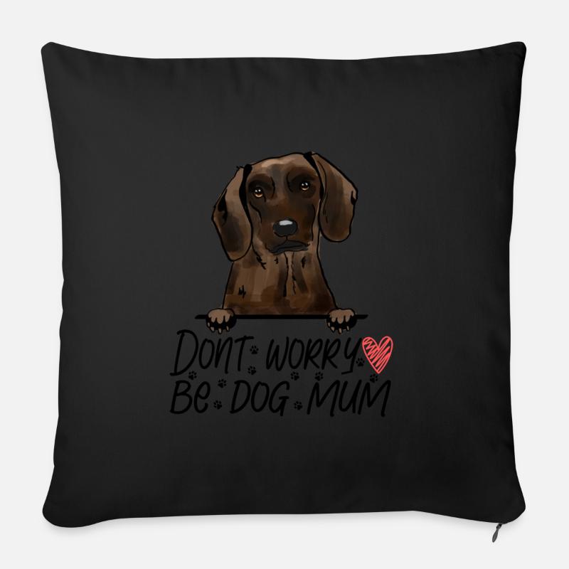 bayerischer gebirgsschweißhund - Sofakissen mit Füllung 45 x 45 cm - Schwarz