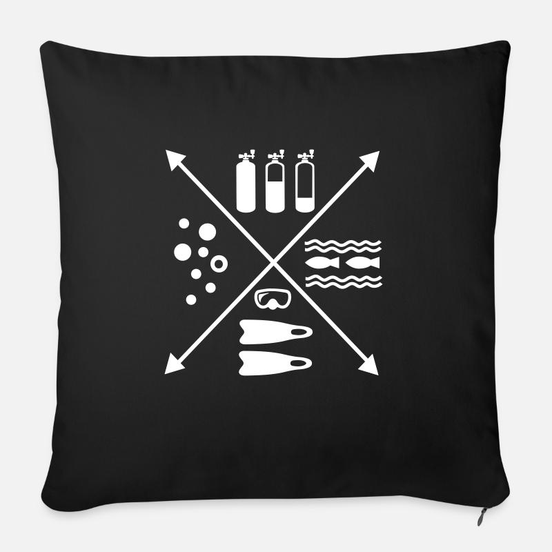 Tauchen - Sofakissen mit Füllung 45 x 45 cm - Schwarz