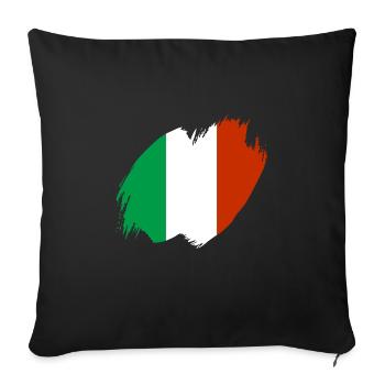 Italie Drapeau Vintage Drapeau Italien Occasion Look - Coussin et housse de 45 x 45 cm - noir - Devant