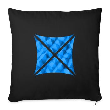 Conception de polygone abstrait bleu - Coussin et housse de 45 x 45 cm - noir - Devant