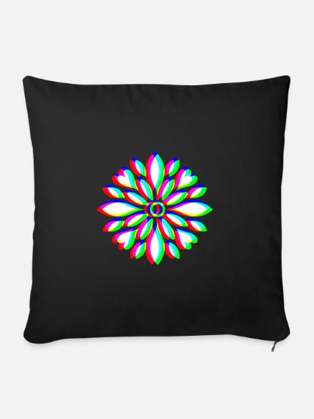 EDM Florales Mandala - Sofakissen mit Füllung 45 x 45 cm - Schwarz