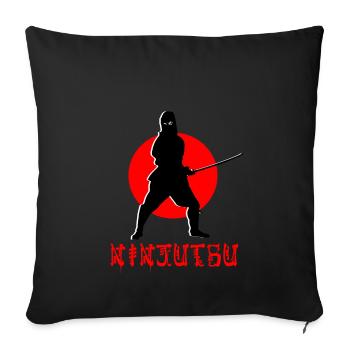 Ninjutsu Ninja Martial - Coussin et housse de 45 x 45 cm - noir - Devant