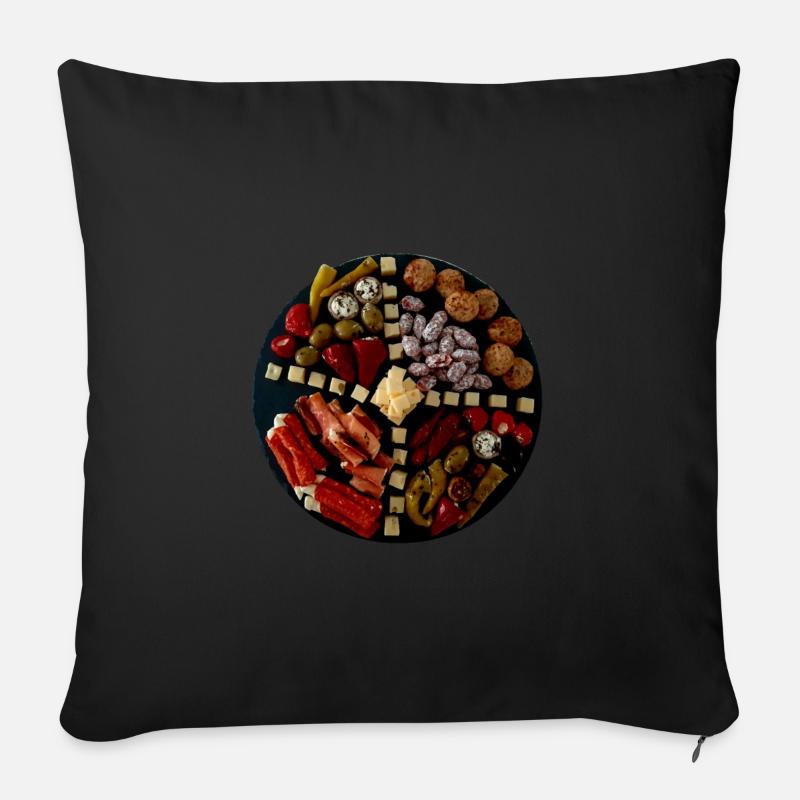 Plaque antipasti - Coussin et housse de 45 x 45 cm - noir