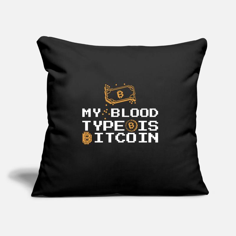 Bitcoin BTC Crypto Blockchain Coin Exchange Note Sofa pillow with filling 45cm x 45cm
