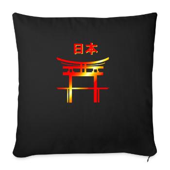 Japan characters - Sofa pillow with filling 45cm x 45cm - black - Front