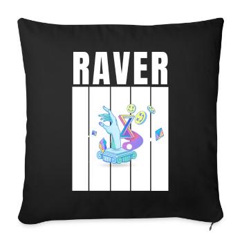raver - Sofakissen mit Füllung 45 x 45 cm - Schwarz - Vorne