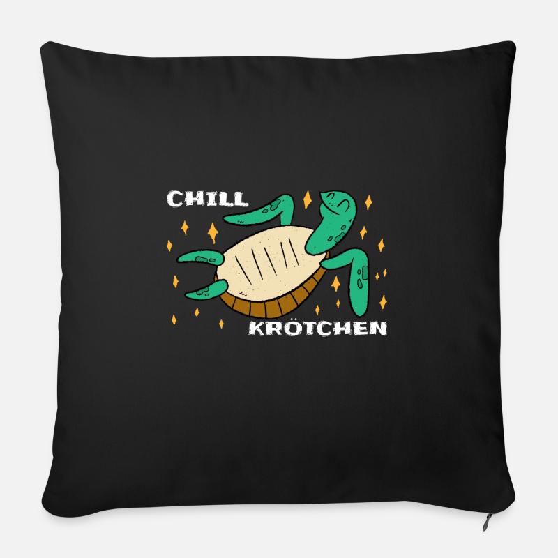 Chill Krötchen Schildkröte Chillen Turtle Relax - Sofakissen mit Füllung 45 x 45 cm - Schwarz