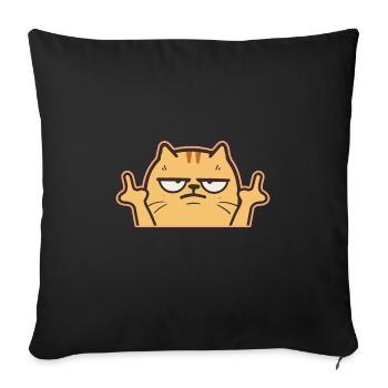 Mittelfinger Katze - Sofakissen mit Füllung 45 x 45 cm - Schwarz - Vorne