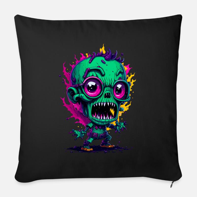 Cooler bunter Zombie - Sofakissen mit Füllung 45 x 45 cm - Schwarz