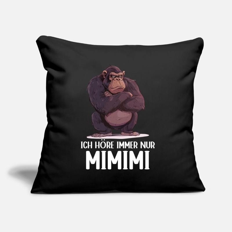 Gorilla Affe Äffchen Gorillas Ich höre Mimimi Sofakissen mit Füllung 45 x 45 cm