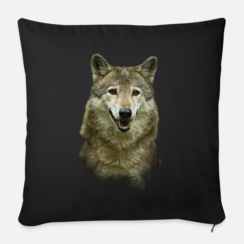 Wolf - Sofakissen mit Füllung 45 x 45 cm - Schwarz