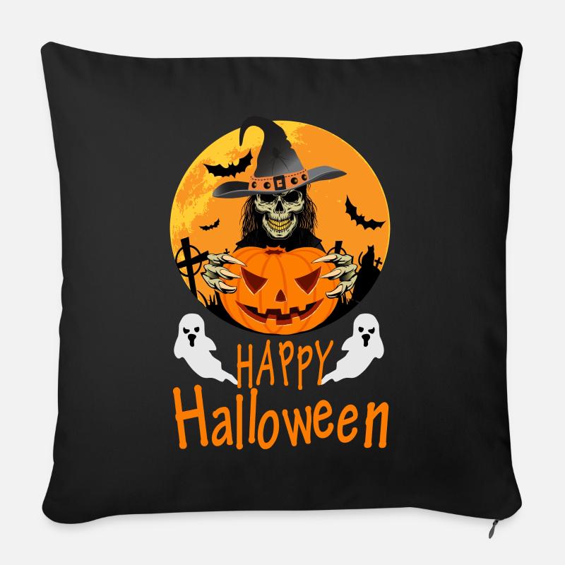 Frohes Halloween 2022 Halloween - Sofakissen mit Füllung 45 x 45 cm - Schwarz