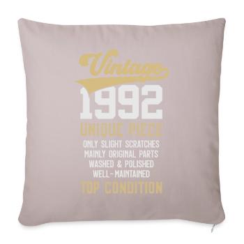 VINTAGE 1992 UNIQUE PIECE 34TH BIRTHDAY - Sofa pillow with filling 45cm x 45cm - light taupe - Front