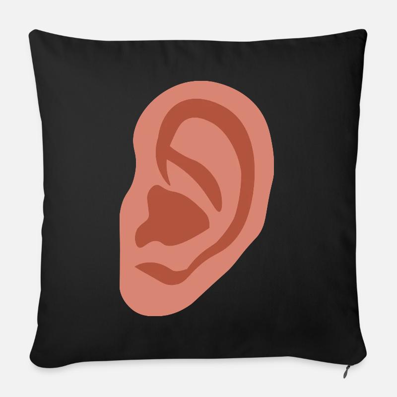 Großes Ohr - Sofakissen mit Füllung 45 x 45 cm - Schwarz