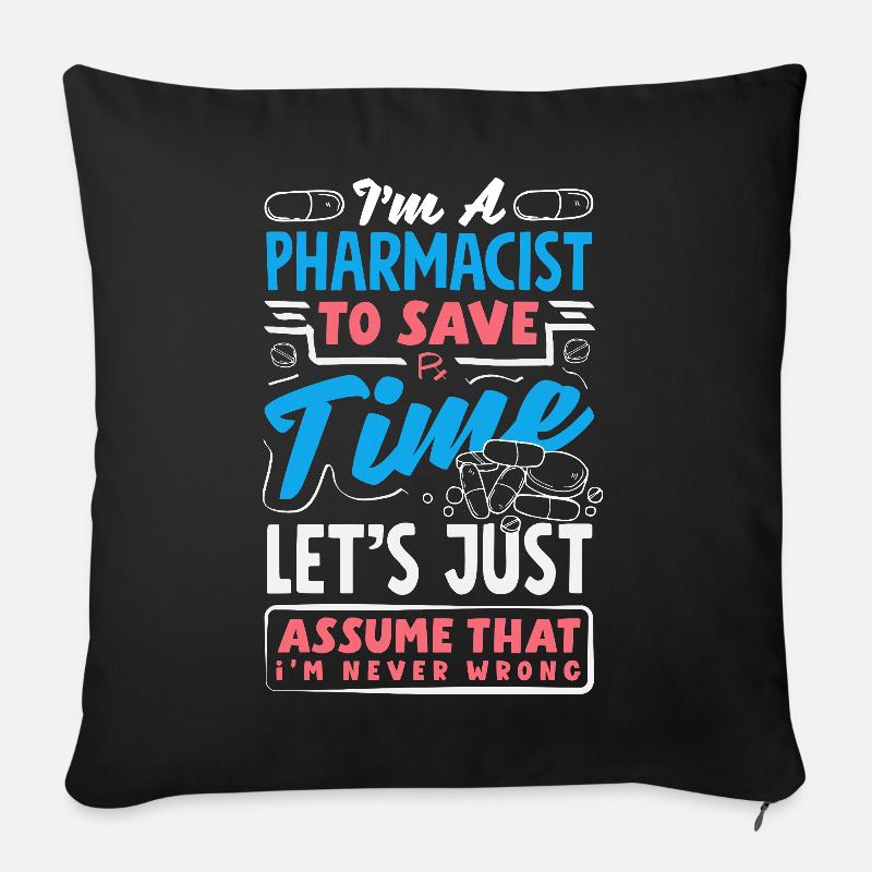 Pharmacist Pharmaceutical Technical - Sofa pillow with filling 45cm x 45cm - black