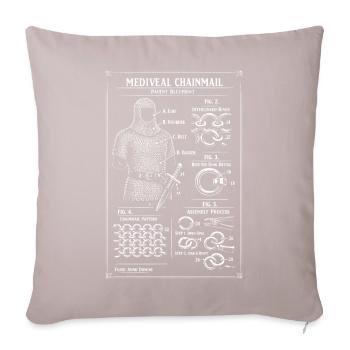 Plan de brevet pour la cotte de mailles médiévale - Coussin et housse de 45 x 45 cm - taupe clair - Devant