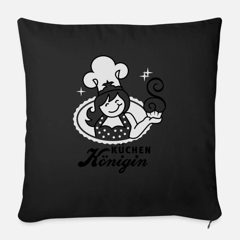 Küchen Königin - kitchen queen 2C - Sofakissen mit Füllung 45 x 45 cm - Schwarz