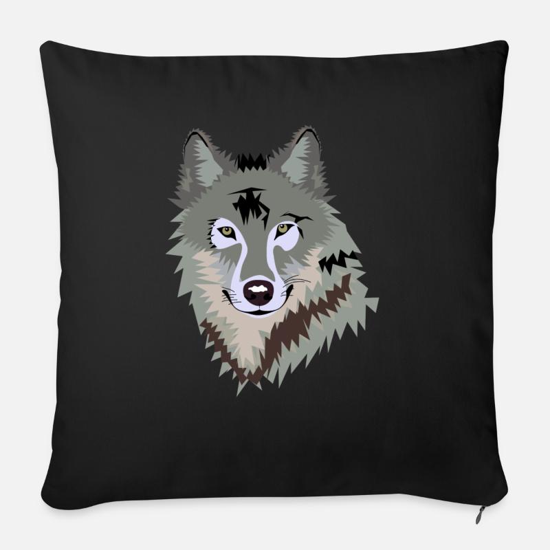 Wolf - Sofakissen mit Füllung 45 x 45 cm - Schwarz