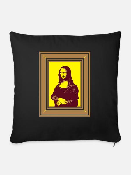 mona Lisa Pop Art - Sofakissen mit Füllung 45 x 45 cm - Schwarz