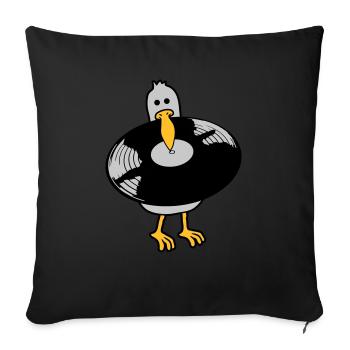 Party Seagull Disque vinyle - Coussin et housse de 45 x 45 cm - noir - Devant