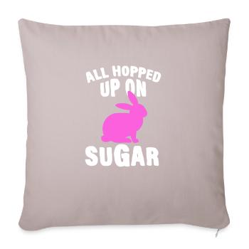 Joyeux lapin de Pâques drôle de jour de Pâques - Coussin et housse de 45 x 45 cm - taupe clair - Devant